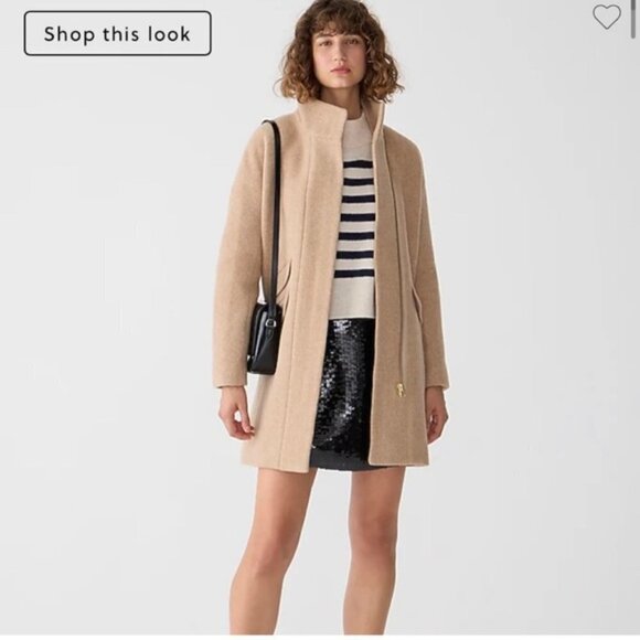 ✅ J. Crew Factory City Coat Heather Acorn Size 00 Wool Blend - Picture 2 of 11